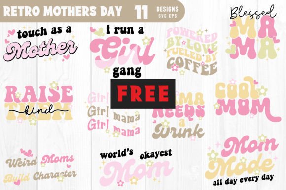 Free Retro Mothers Day Svg Bundle Mom